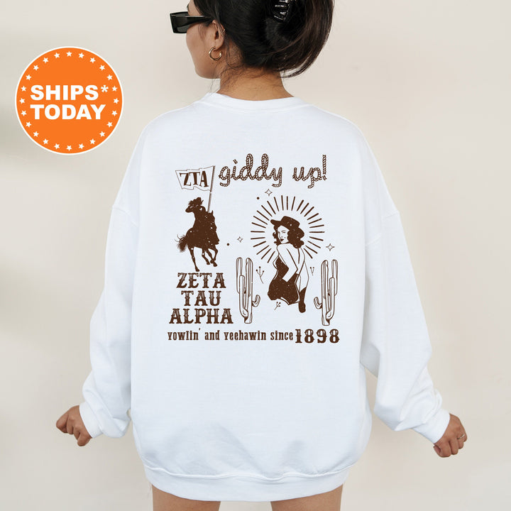 Zeta Tau Alpha Rustic Rodeo Sorority Sweatshirt | ZETA Sorority Merch | Big Little Gift | Western Crewneck | Cowgirl Sweatshirt