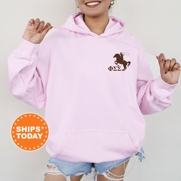 Phi Sigma Sigma Rustic Rodeo Sorority Sweatshirt | Phi Sig Sorority Merch | Big Little | Western Crewneck | Cowgirl Sweatshirt