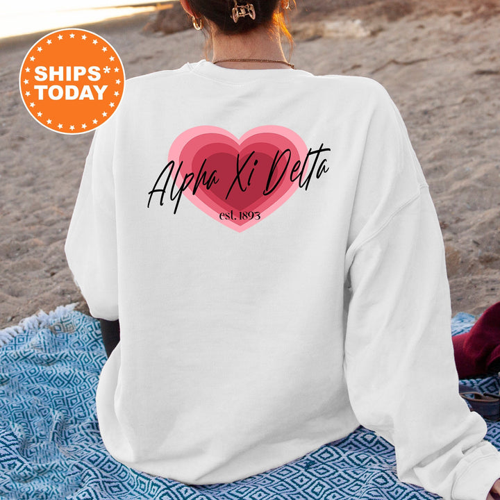 Alpha Xi Delta Heart Beats Sorority Sweatshirt | Alpha Xi Delta Hoodie | AXID Sweatshirt | Sorority Gift | Big Little Sorority Reveal