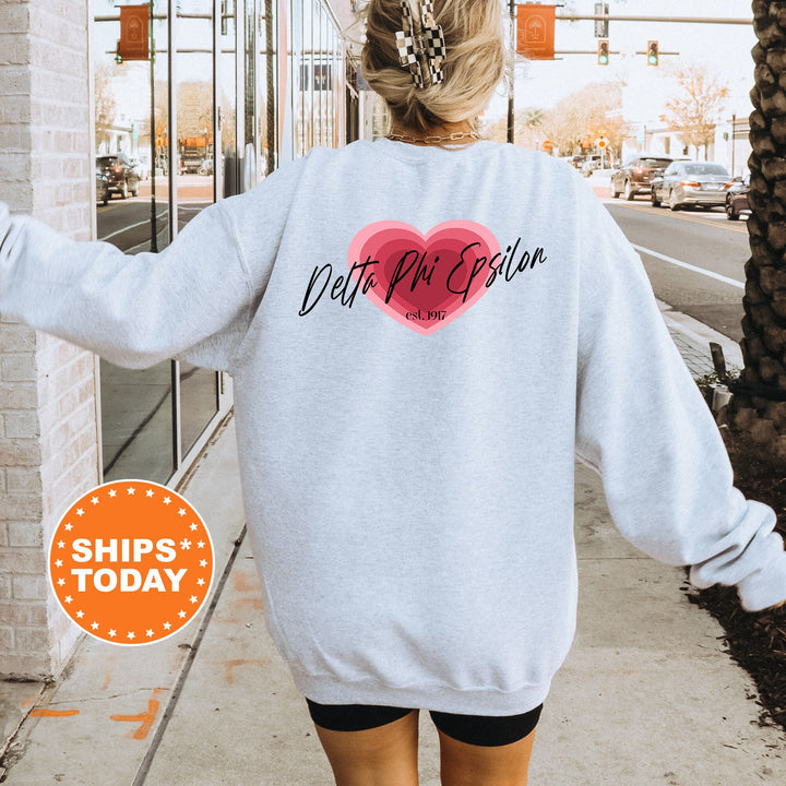 Delta Phi Epsilon Heart Beats Sorority Sweatshirt | Delta Phi Epsilon Hoodie | DPHIE Sweatshirt | Big Little Reveal | Sorority Gift 14050g