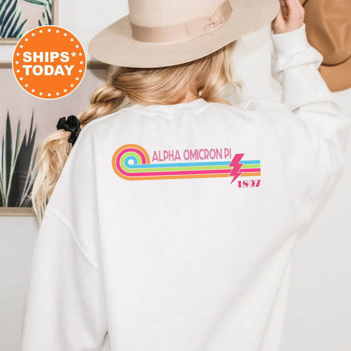 Alpha Omicron Pi Sparkling Pink Sorority Sweatshirt | Alpha O Sorority Hoodie | AOPi Big Little Gift | Alpha Omicron Pi Sweatshirt _ 14094g