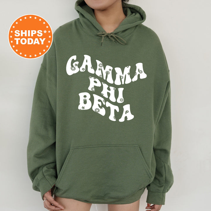 Gamma Phi Beta Floral Hippie Sorority Sweatshirt | Gamma Phi Hoodie | Big Little Sorority | GPHI Initiation Gift | Greek Apparel