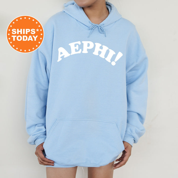 Alpha Epsilon Phi Exclamation Point Sorority Sweatshirt | AEPHI Greek Apparel | Big Little Reveal | Sorority Hoodie | Bid Day Gift _ 7126g