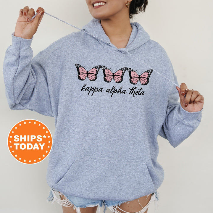 Kappa Alpha Theta Blooming Butterfly Sorority Sweatshirt | Theta Sorority Merch | Greek Apparel | Theta Bid Day Basket | Big Little Reveal