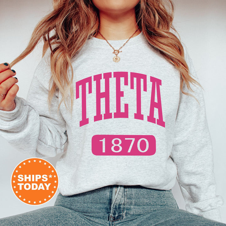 Kappa Alpha Theta Pink Baseball Sorority Sweatshirt | Kappa Alpha Theta Hoodie | Theta Sorority Merch | Big Little Reveal Gift