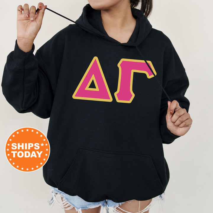 Delta Gamma Pink and Gold Sorority Sweatshirt | Delta Gamma Sweatshirt | DG Greek Letters | Dee Gee Merch | Big Little Reveal