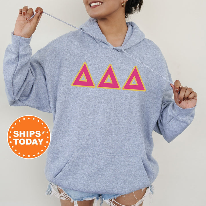 Delta Delta Delta Pink and Gold Sorority Sweatshirt | Tri Delta Greek Letters | Delta Delta Delta Sweatshirt | Big Little Reveal