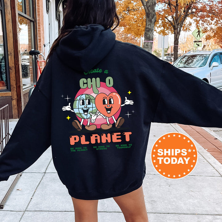 Create A Chi O Planet | Chi Omega CosmoGreek Sorority Sweatshirt | Sorority Hoodie | Big Little Sorority Gifts | Greek Apparel