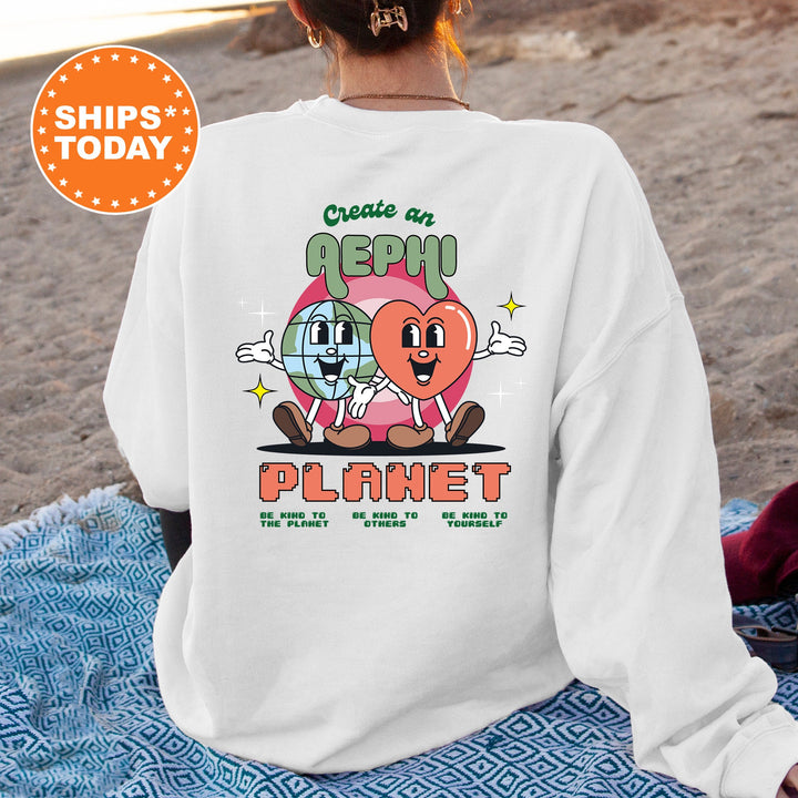 Create An AEPHI Planet | Alpha Epsilon Phi CosmoGreek Sorority Sweatshirt | Sorority Hoodie | Big Little Gift | Greek Apparel