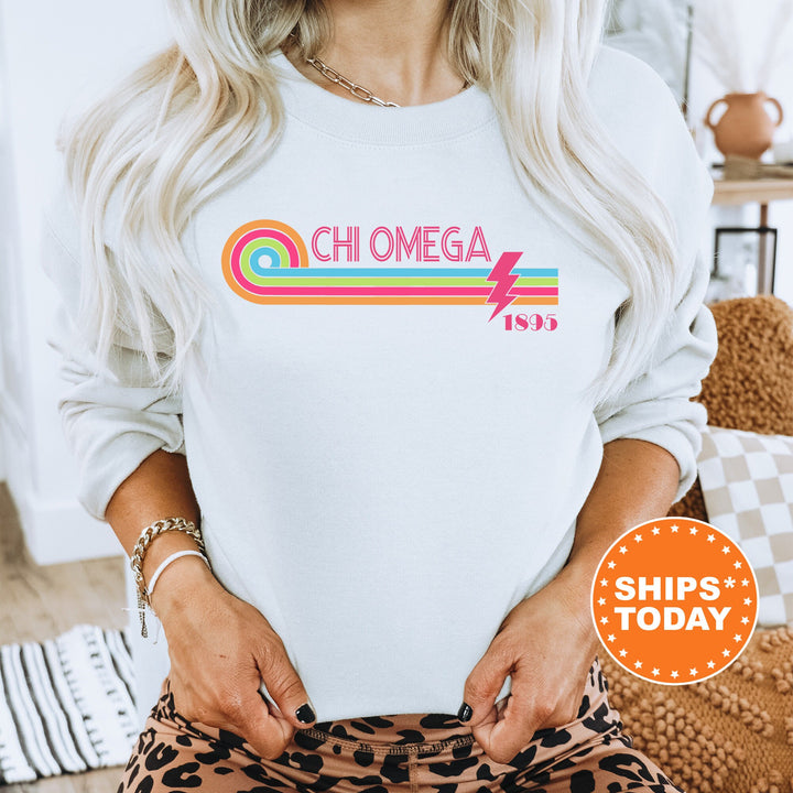 Chi Omega Retropink Sorority Sweatshirt | Chi O Greek Sweatshirt | Big Little Reveal | Sorority Gifts | Trendy Sorority Apparel _ 16804g