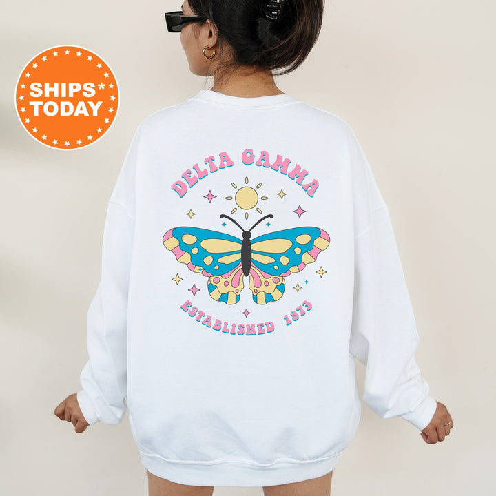 Delta Gamma Twinklewings Sorority Sweatshirt | Dee Gee Butterfly Sweatshirt | Big Little Sorority Gift | Custom Greek Apparel _  12624g