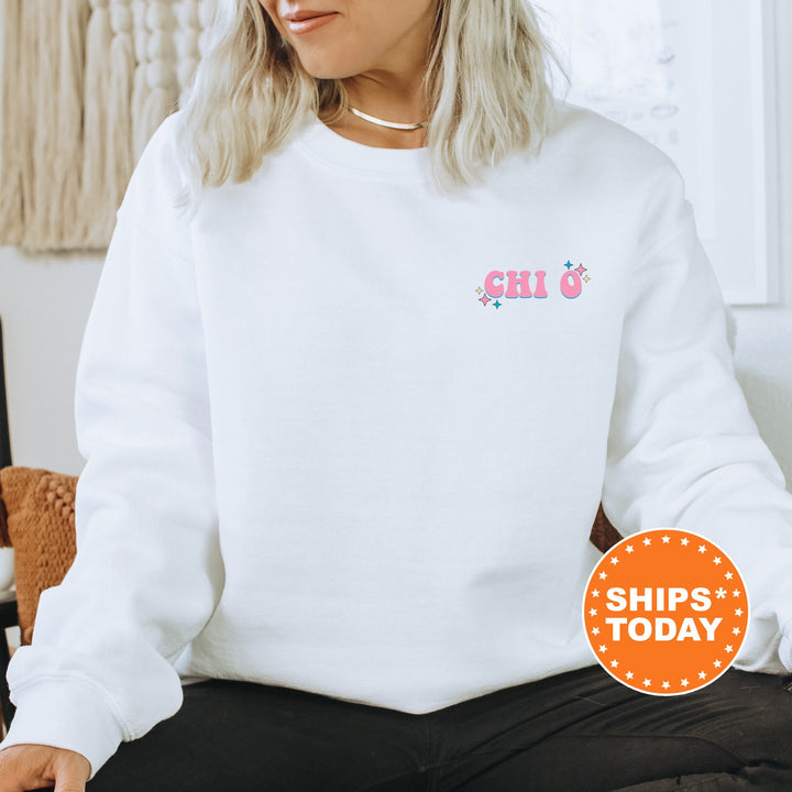 Chi Omega Twinklewings Sorority Sweatshirt | Chi O Butterfly Sweatshirt | Big Little Sorority Gift | Trendy Custom Greek Apparel _  12622g