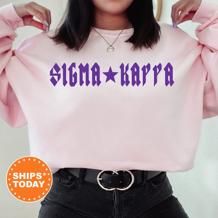 Sigma Kappa Rock N Roll Sorority Sweatshirt | Sig Kap Greek Sweatshirt | Sorority Merch | Big Little Sorority Gift | College Apparel _ 5607g