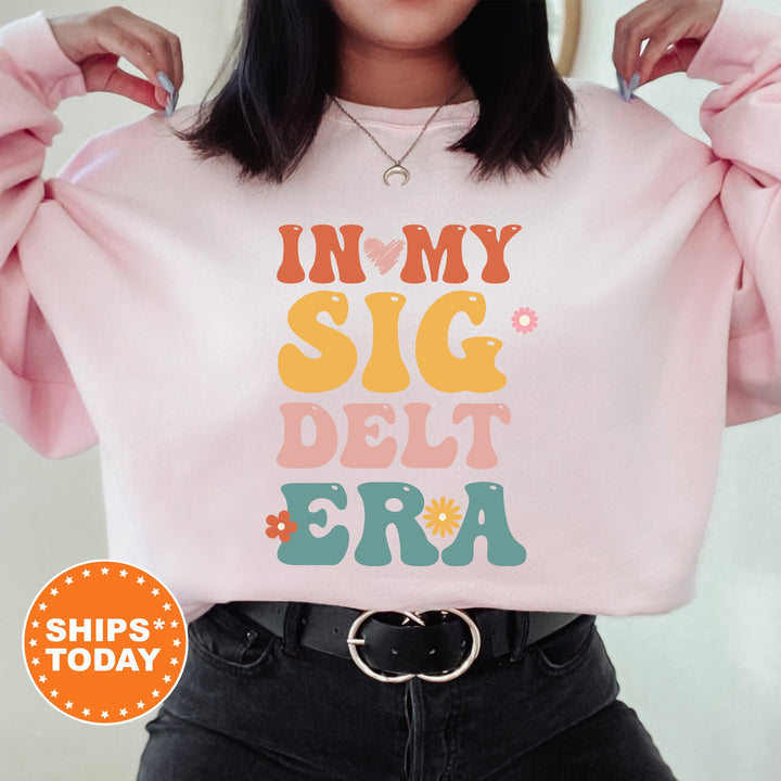 In My Sig Delt Era | Sigma Delta Tau Big Floral Sorority Sweatshirt | Sorority Apparel | Big Little Reveal | Greek Sweatshirt _ 15846g