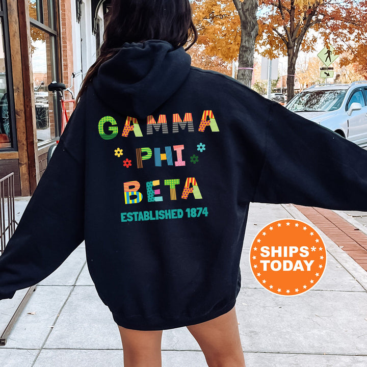 Gamma Phi Beta Paper Letters Sorority Sweatshirt | Gamma Phi Trendy Sweatshirt | Greek Apparel | Big Little Reveal | Sorority Gift