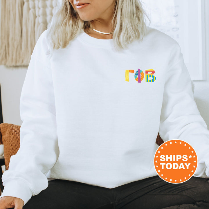 Gamma Phi Beta Paper Letters Sorority Sweatshirt | Gamma Phi Trendy Sweatshirt | Greek Apparel | Big Little Reveal | Sorority Gift
