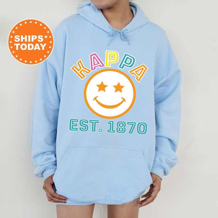 Kappa Kappa Gamma Cheerful Sorority Sweatshirt | KAPPA Sorority Merch | Big Little Gift | Greek Sweatshirt | Custom Greek Apparel _ 16864g