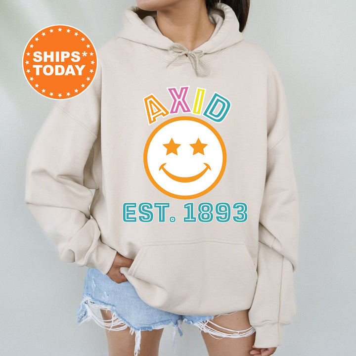 Alpha Xi Delta Cheerful Sorority Sweatshirt | AXID Sorority Merch | Big Little Gift | Greek Sweatshirt | Custom Greek Apparel _ 16855g