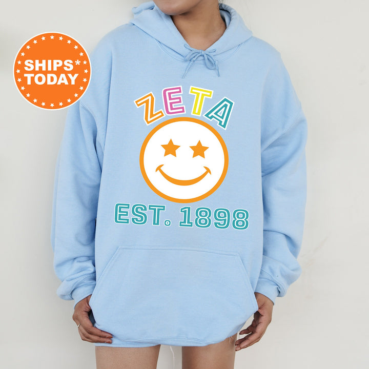 Zeta Tau Alpha Cheerful Sorority Sweatshirt | ZETA Sorority Merch | ZETA Big Little Gift | Greek Sweatshirt | Custom Greek Apparel _ 16872g