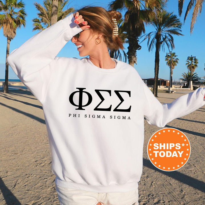 Phi Sigma Sigma Sweet and Simple Sorority Sweatshirt | Phi Sig Greek Letters Sorority Crewneck | Phi Sig Sorority Letters | Greek Apparel 5019g