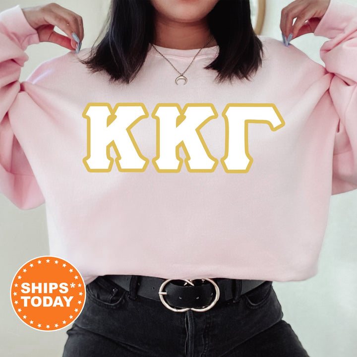 Kappa Kappa Gamma Simply Gold Sorority Sweatshirt | Kappa Greek Letters | Sorority Letters | Big Little Gift | Custom Sorority Crewneck