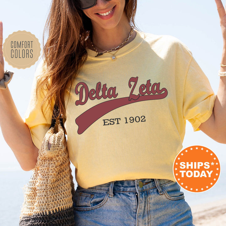 Delta Zeta Baseball Sports Sorority T-Shirt | Dee Zee Greek Apparel | Big Little Sorority Shirt | Sorority Merch | Comfort Colors Shirt _ 5521g
