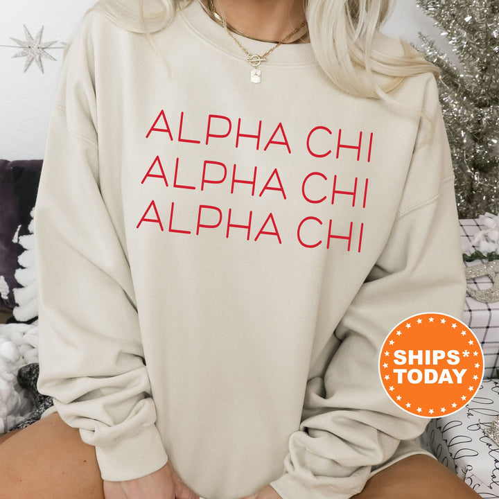 Alpha Chi Omega Red Layered Sorority Sweatshirt | AXO Retro Sweatshirt | ACHIO Greek Sweatshirt | Sorority Apparel | Big Little Gift _ 5740g