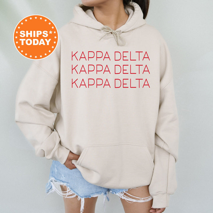 Kappa Delta Red Layered Sorority Sweatshirt | Kay Dee Hoodie | Kappa Delta Merch | Sorority Gifts For Little | KD Initiation Gift _ 5756g
