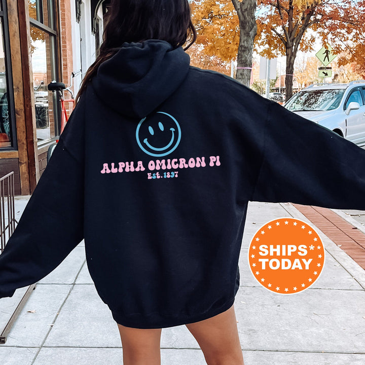 Alpha Omicron Pi Frosty Smile Sorority Sweatshirt | Alpha O Sorority Crewneck | AOPi Big Little Sorority Gift | Alpha Omicron Pi Sweatshirt