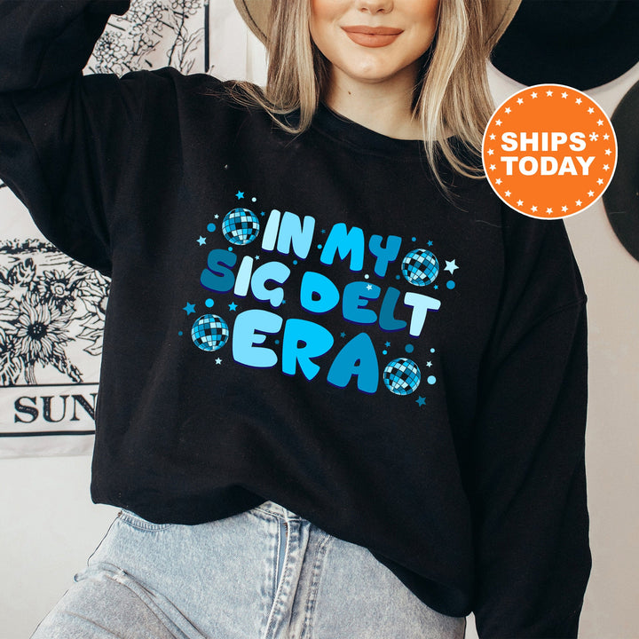 In My Sig Delt Era | Sigma Delta Tau Blue Disco Sorority Sweatshirt | Greek Sweatshirt | Big Little Sorority Gift | Sorority Merch _ 15820g