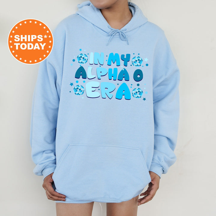 In My Alpha O Era | Alpha Omicron Pi Blue Disco Sorority Sweatshirt | AOPI Greek Sweatshirt | Big Little Gift | Sorority Merch _ 15803g