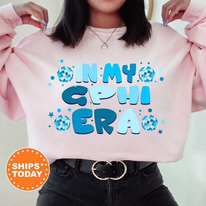 In My GPHI Era | Gamma Phi Beta Blue Disco Sorority Sweatshirt | Gamma Phi Greek Sweatshirt | Big Little Gift | Sorority Merch _ 15813g