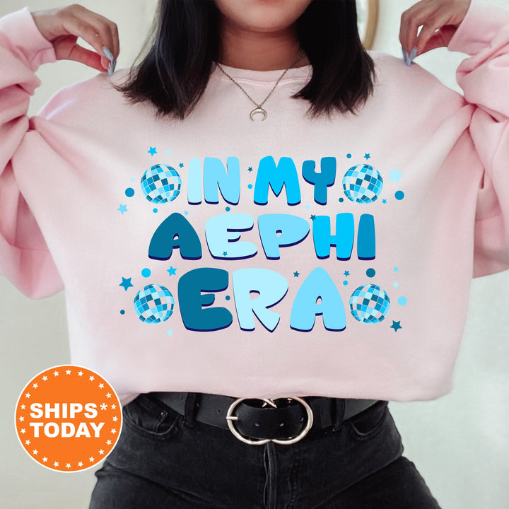 In My AEPHI Era | Alpha Epsilon Phi Blue Disco Sorority Sweatshirt | Greek Sweatshirt | Big Little Sorority Gift | Sorority Merch _ 15801g