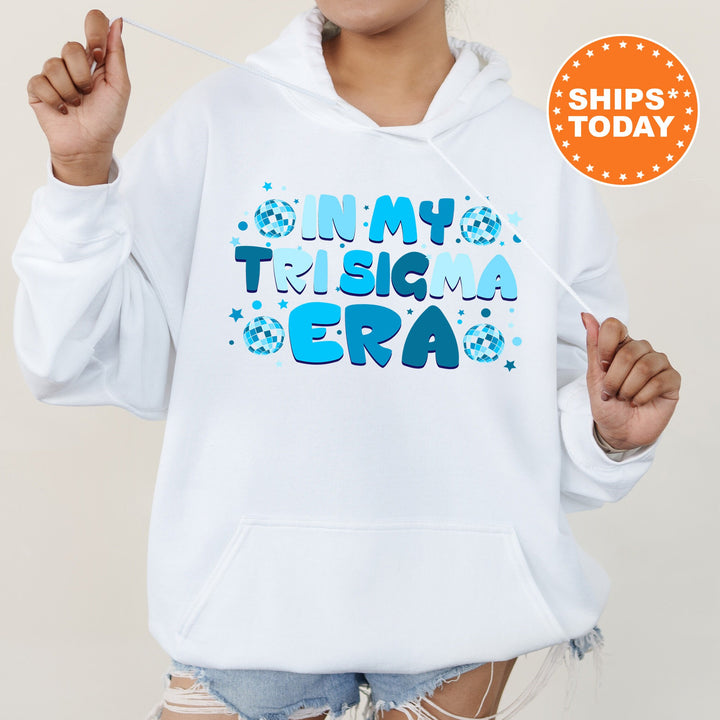 In My Tri Sigma Era | Sigma Sigma Sigma Blue Disco Sorority Sweatshirt | Greek Sweatshirt | Big Little Reveal Gift | Sorority Merch _ 15822g