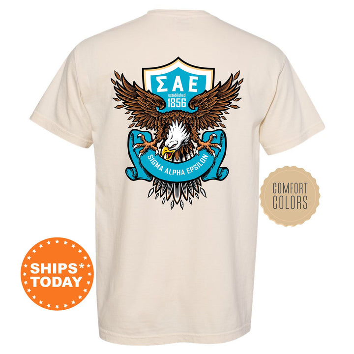 Sigma Alpha Epsilon Greek Eagles Fraternity T-Shirt | SAE Fraternity Shirt | Bid Day Gift | College Apparel | Comfort Colors Tees _ 12032g