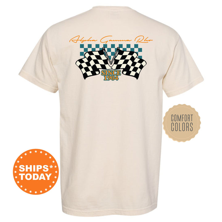 Alpha Gamma Rho Race Banner Fraternity T-Shirt | AGR Comfort Colors Tees | Bid Day Gift | Rush Pledge Shirt | Custom Greek Apparel _ 11920g