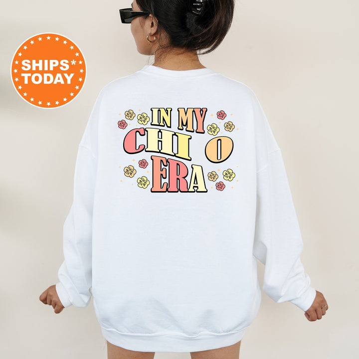 In My Chi O Era | Chi Omega Sunset Blooms Sorority Sweatshirt | Oversized Hoodie | Big Little Reveal | Custom Greek Sweatshirt _ 15704g