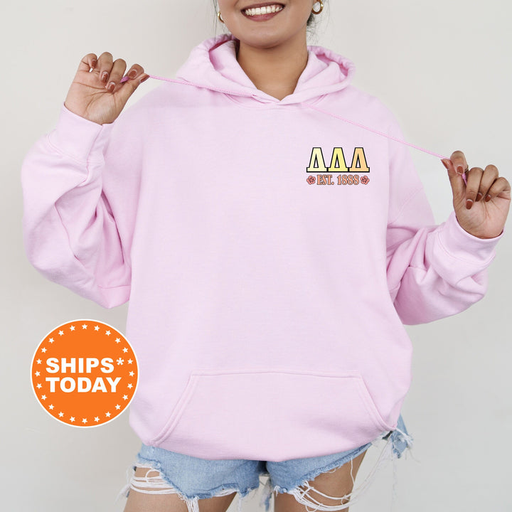 In My Tri Delta Era | Delta Delta Delta Sunset Blooms Sorority Sweatshirt | Oversized Hoodie | Big Little | Custom Greek Sweatshirt _ 15705g