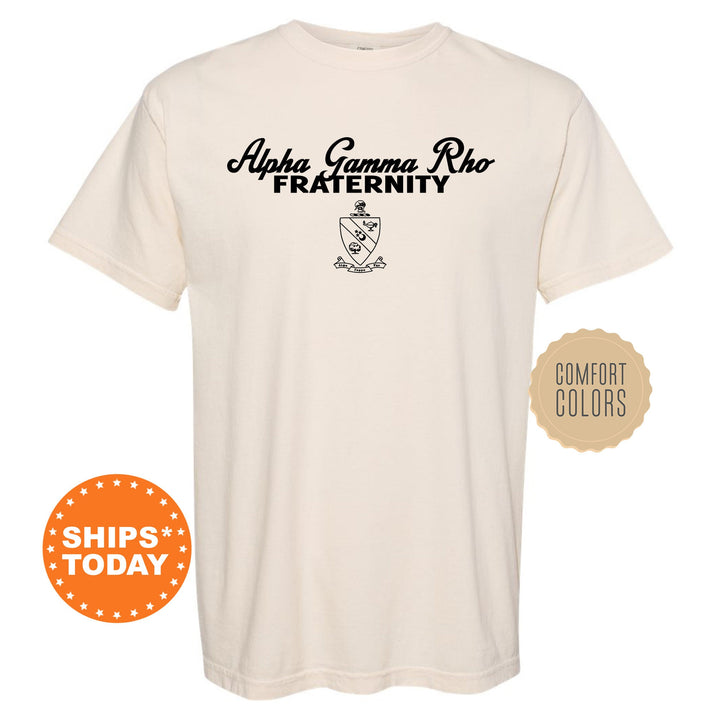 Alpha Gamma Rho Simple Crest Fraternity T-Shirt | AGR Crest Shirt | Rush Pledge Shirt | Frat Bid Day Gift | Comfort Colors Tees _ 9810g
