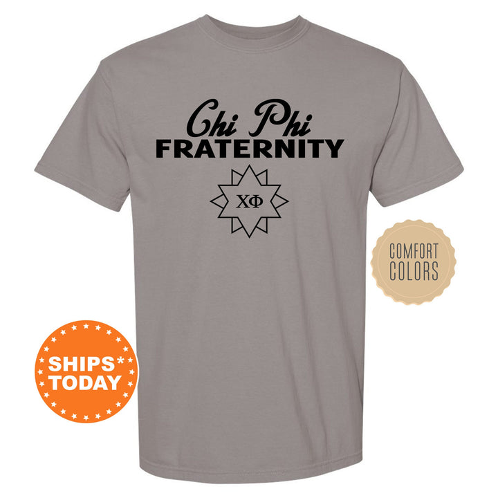 Chi Phi Simple Crest Fraternity T-Shirt | Chi Phi Crest Shirt | Rush Pledge Shirt | Fraternity Bid Day Gift | Comfort Colors Tees _ 9814g