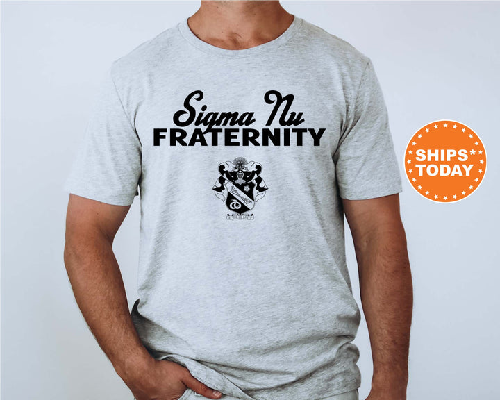 Sigma Nu Simple Crest Fraternity T-Shirt | Sigma Nu Crest Shirt | Rush Pledge Shirt | Fraternity Bid Day Gift | Comfort Colors Tees _ 9832g