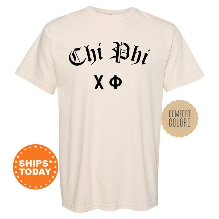 Chi Phi Old English Oaths Fraternity T-Shirt | Chi Phi Greek Apparel | Comfort Colors Shirt | Bid Day Gift | College Greek Life _ 11181g