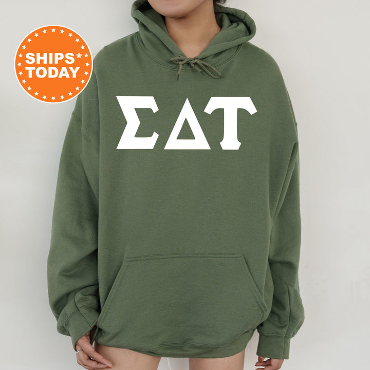Sigma Delta Tau Basic Letters Sorority Sweatshirt | Sig Delt Greek Letters | Big Little Sorority | Sorority Letter | Sig Delt Hoodie