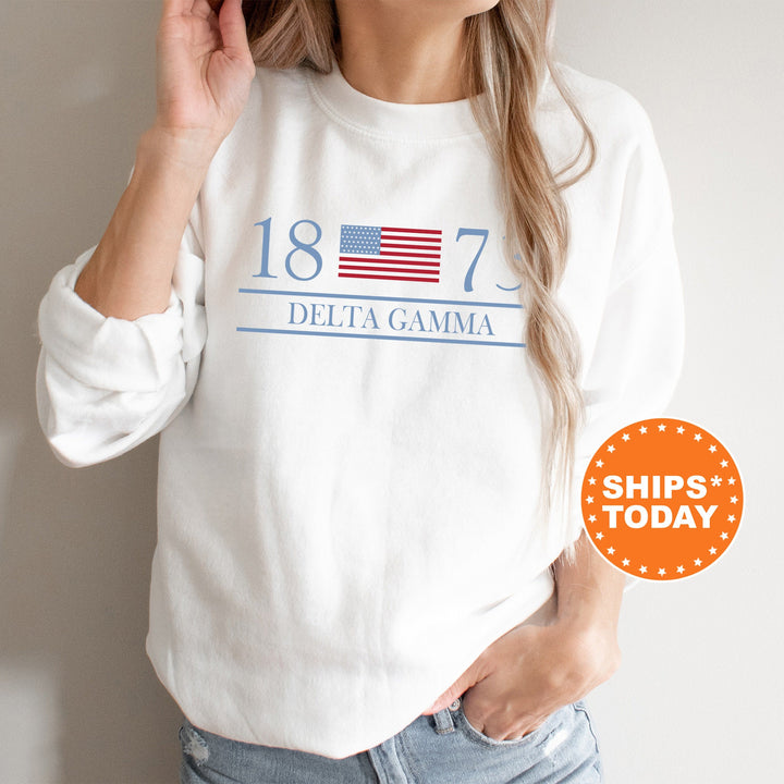 Delta Gamma Red White And Blue Sorority Sweatshirt | Dee Gee Greek Sweatshirt | Big Little Reveal | Sorority Gifts | Sorority Merch