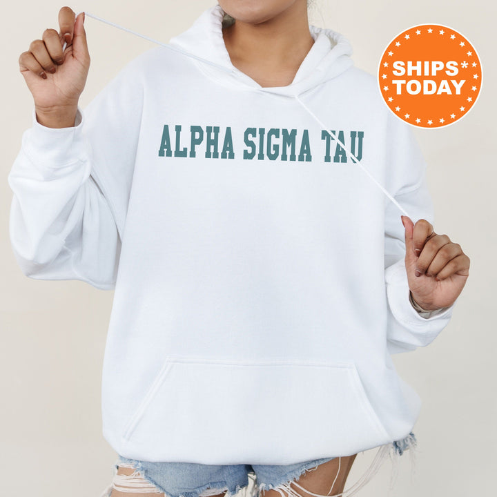 Alpha Sigma Tau Bold Aqua Sorority Sweatshirt | AST Sorority Letters Crewneck | Sorority Merch | Big Little Reveal Gifts | Bid Day Basket