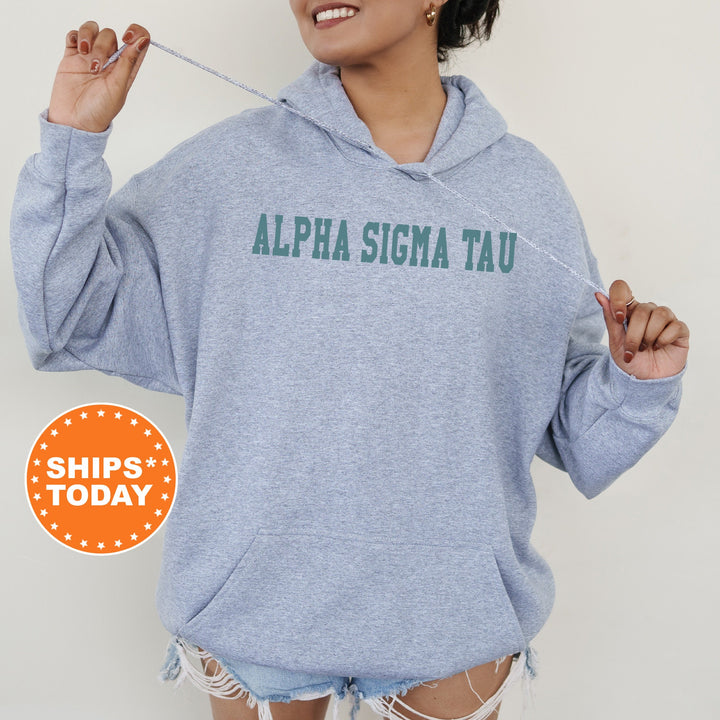 Alpha Sigma Tau Bold Aqua Sorority Sweatshirt | AST Sorority Letters Crewneck | Sorority Merch | Big Little Reveal Gifts | Bid Day Basket