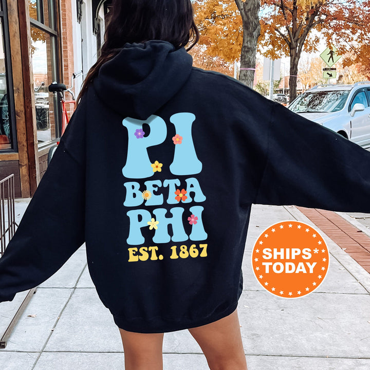 Pi Beta Phi Bright Buds Sorority Sweatshirt | Pi Phi Sweatshirt | Pi Beta Phi Hoodie | Greek Apparel | Big Little | Sorority Gift