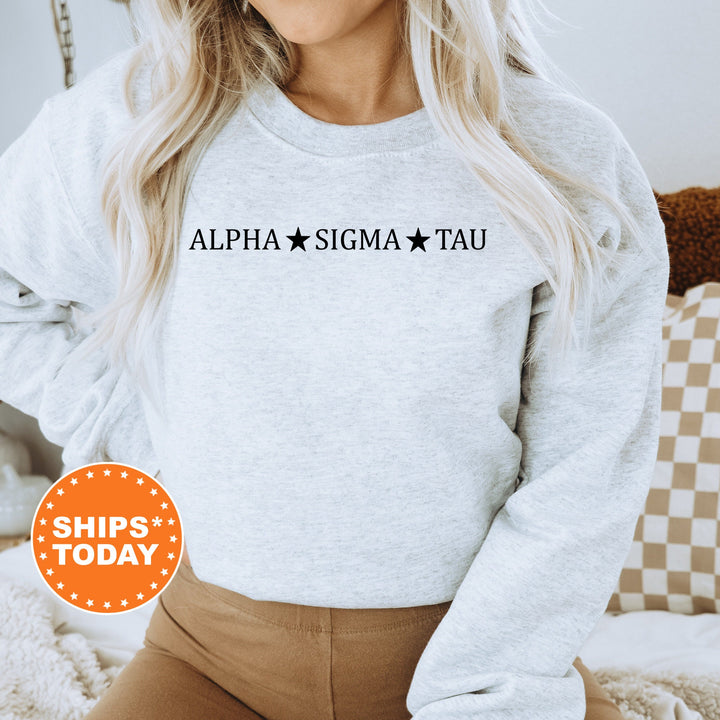 Alpha Sigma Tau Traditional Star Sorority Sweatshirt | Greek Sweatshirt | College Apparel | Big Little Reveal | Sorority Gifts