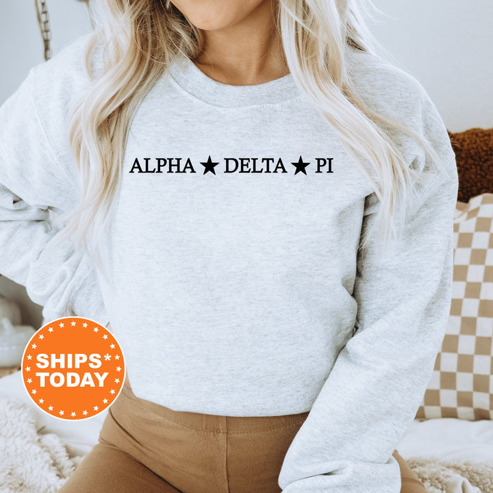 Alpha Delta Pi Traditional Star Sorority Sweatshirt | ADPI Greek Sweatshirt | College Apparel | Big Little Reveal | Sorority Gifts