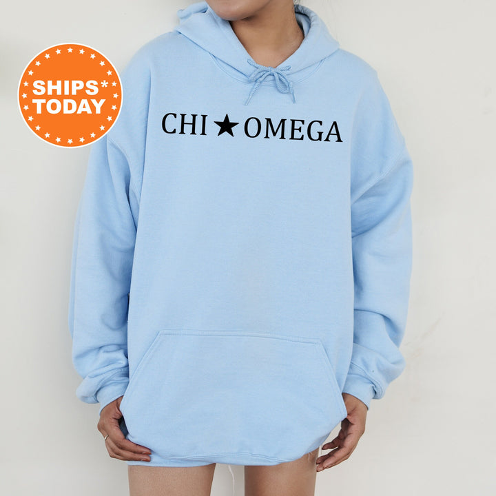 Chi Omega Traditional Star Sorority Sweatshirt | Chi O Greek Sweatshirt | College Apparel | Big Little Reveal | Sorority Gifts